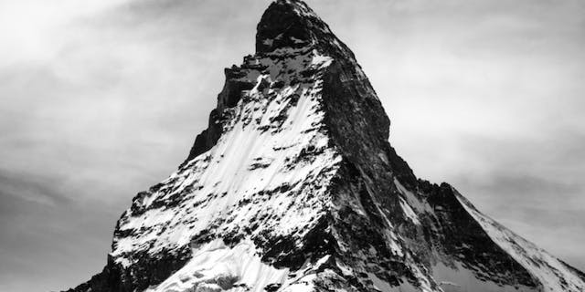 Matterhorn peak - high mountain in black and white